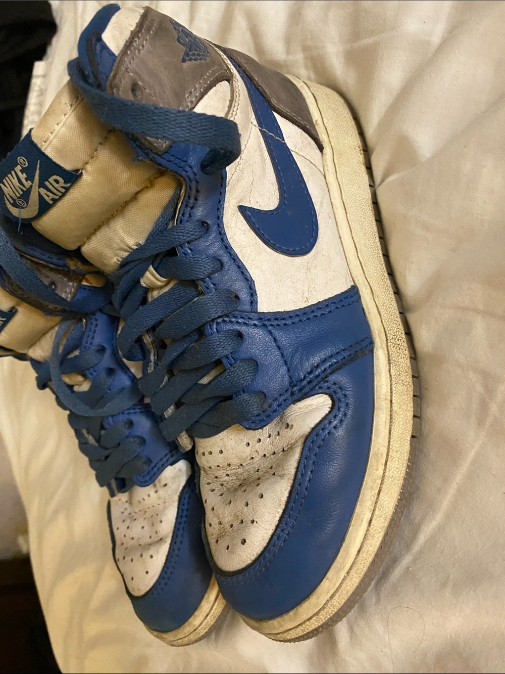 Nike Kids Royal Blue and White High-Top Sneakers
